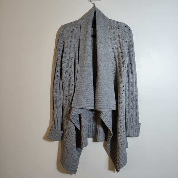 C by Bloomingdale's Women's Wool Cashmere Open Front Cardigan Sweater Size Large - Picture 2 of 12